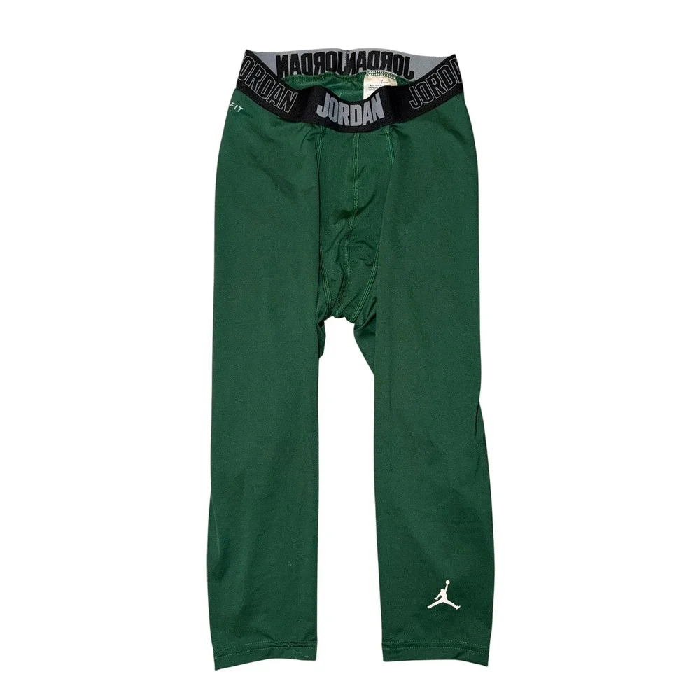 Jordan Training Dri-FIT Compression Tights Mens Medium Green Leggings 885868  N2